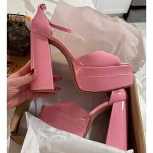 Pink platform heels